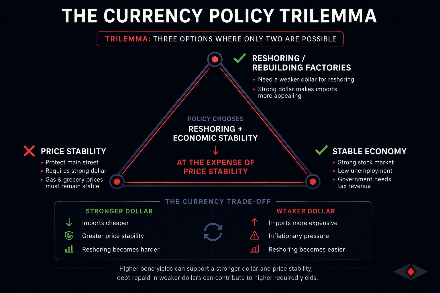 The Currency Policy Trilemma diagram